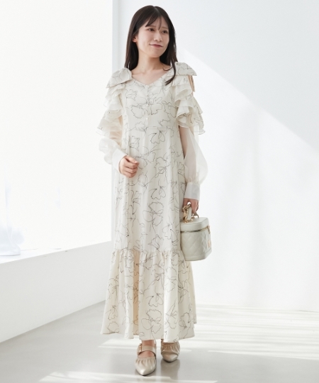 フリルリボン肩あきワンピース/MAJESTIC LEGON(マジェスティックレゴン