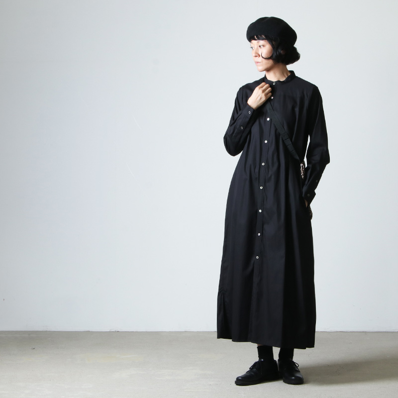 TICCA (ティッカ) ノーカラーナローシャツワンピース