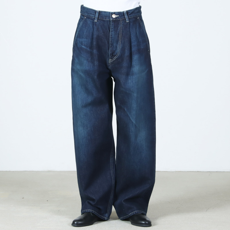 Graphpaper (グラフペーパー) Selvage Denim Two Tuck Pants -DARK