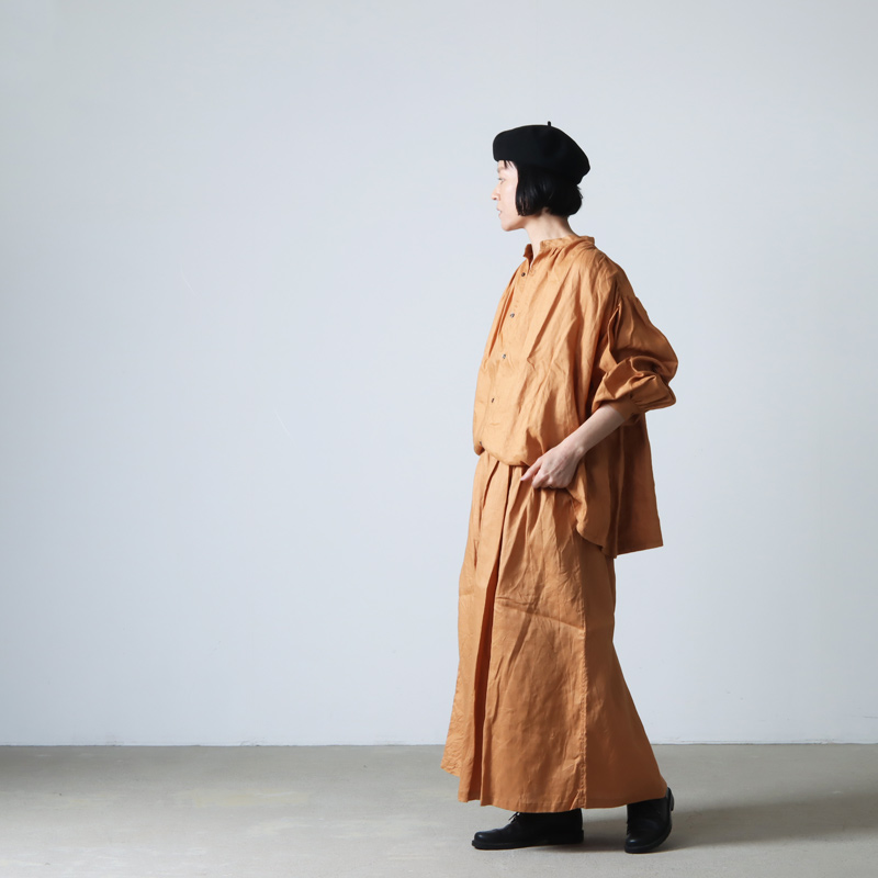 ICHI Antiquites (イチアンティークス) カラーリネンギャザーシャツ