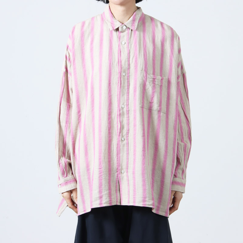 ICHI Antiquites (イチアンティークス) リネンコットンストライプシャツ