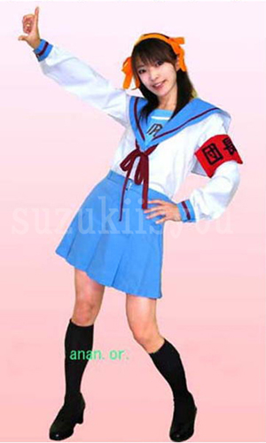 送料無料】涼宮ハルヒの憂鬱☆ハルヒ 北高女子制服☆長袖コスプレ衣装