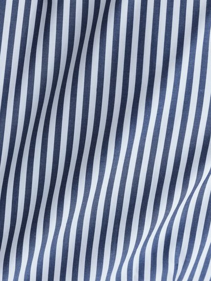 Horizontal ツイル クレリック｜ネイビーストライプ（スリムフィット