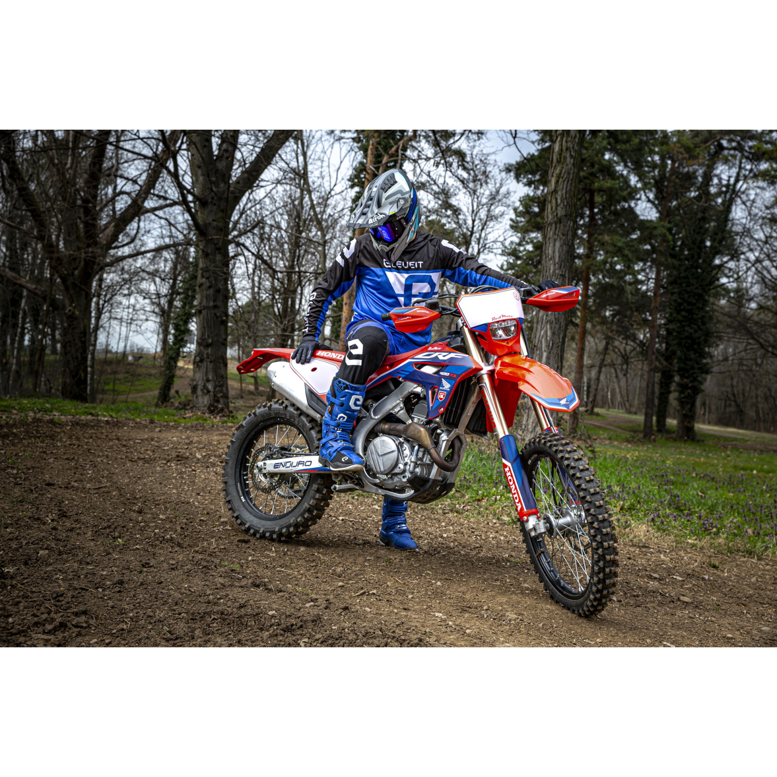 X レジェンド オフロードブーツ ブルー 25.5cm - バイク