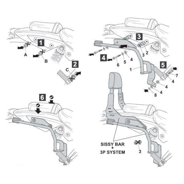 3Pシステムフィッティングキット エリミネーター/SE(24-26) - バイク