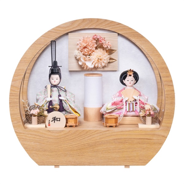 ほぼ未使用！寿慶 雛人形 2人 ガラスケース付き ほぼ未使用！寿慶