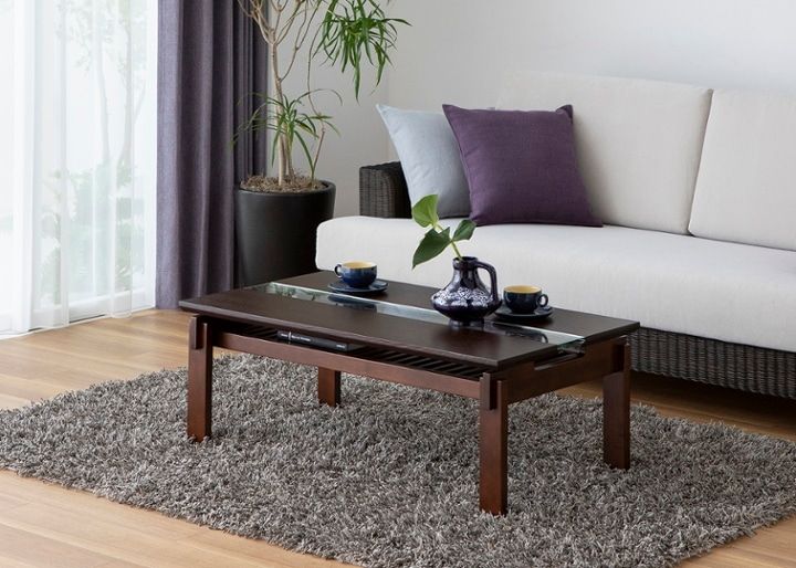 クミ・ガラス・ローテーブル～ガラス天板～日本の伝統建築工法「おり