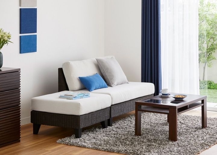 ラン・コンパクトソファ 2P 1100 ベンチ (ラタン)・2人掛け～狭い