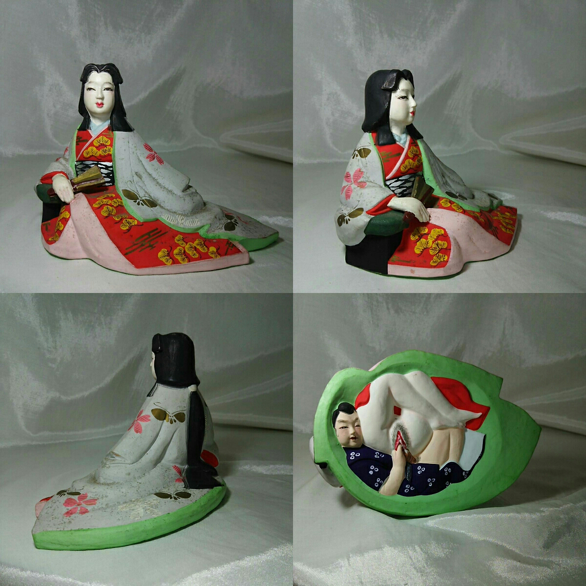 春画人形 裏絵 日本人形 枕絵 陶器 1点 春画人形 裏絵 日本人形 枕絵