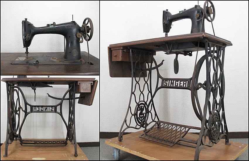 イギリス アンティークミシン脚テーブル SINGER 足踏みミシン 網目 鉄
