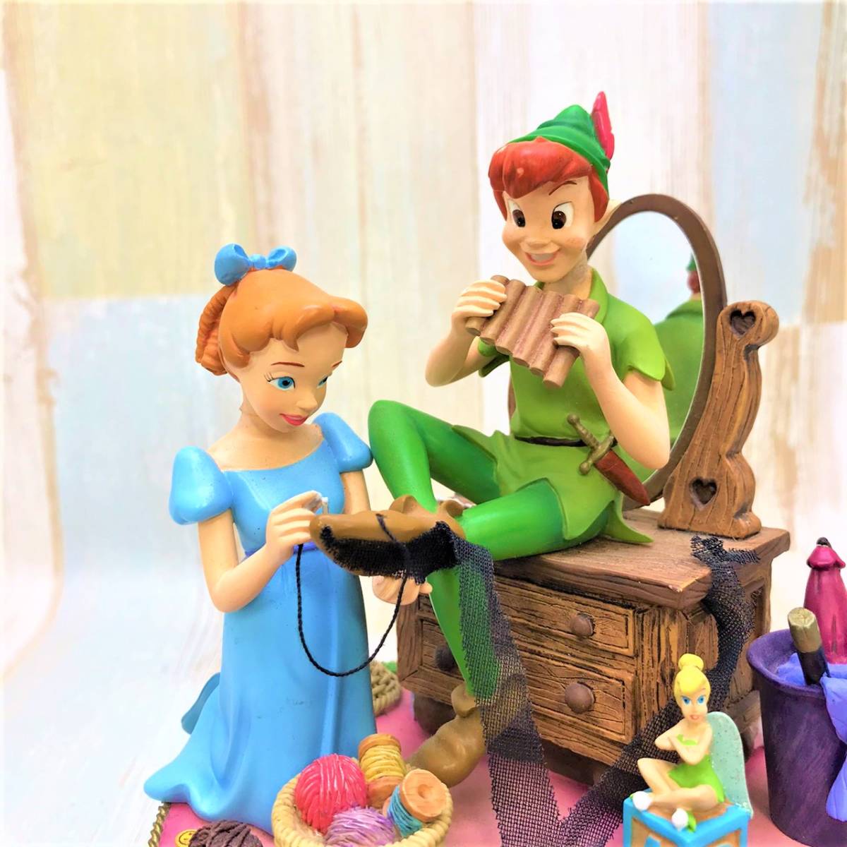 Disney ピーターパン ティンカーベル オルゴール 宝石箱 置物 陶器