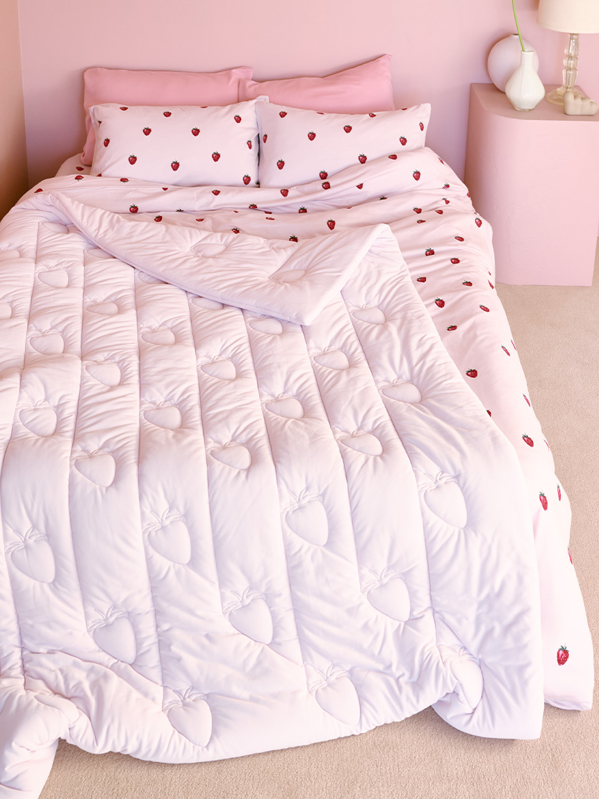 Sleep】ストロベリー柄2点セット（ダブル）(寝具セット)｜ルームウェア