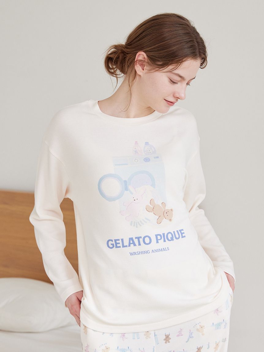 ウォッシングアニマルワンポイントロンT(カットソー・Tシャツ)｜ルーム