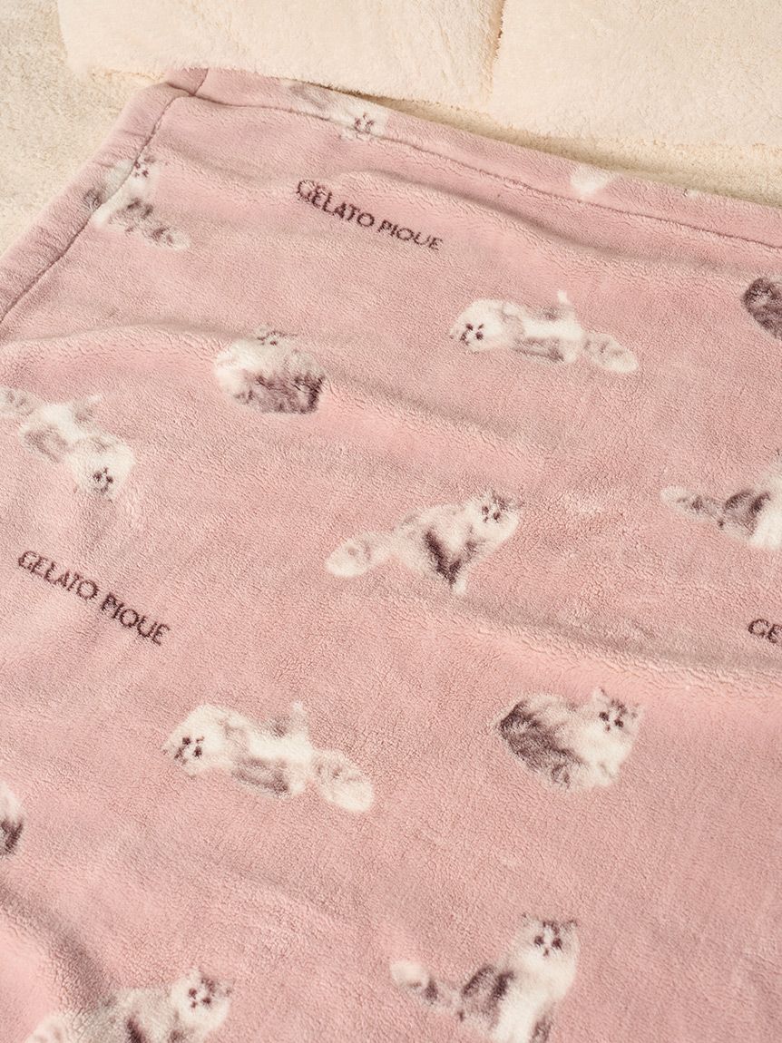 Sleep】CAT柄 プリント毛布(ブランケット・タオルケット)｜ルーム