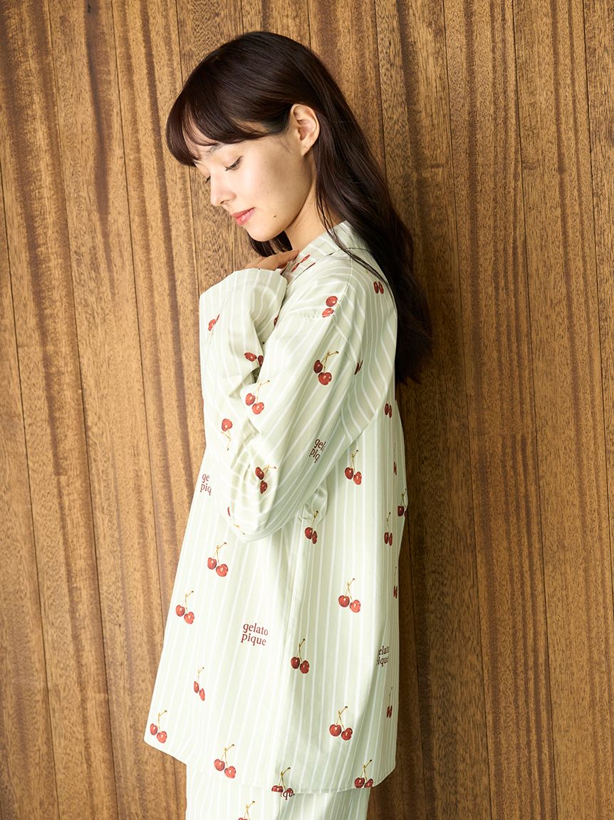 UNISEX】チェリー柄シャツ(トップス)｜ルームウェア・パジャマ通販の