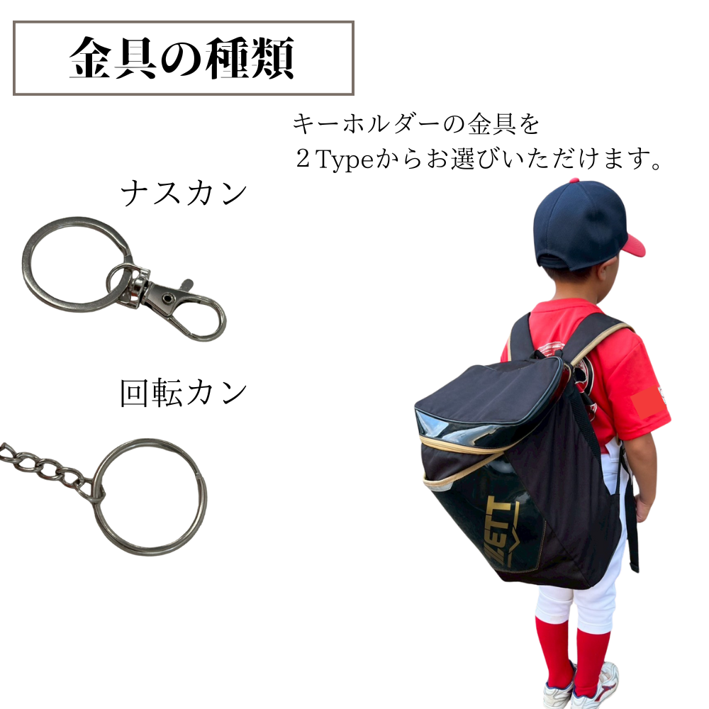 4セット】名入れ スポーツキーホルダー 野球 ソフトボール 背番号