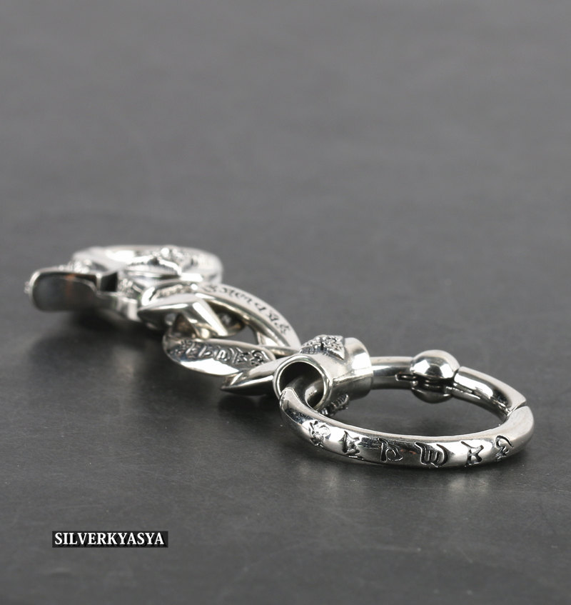 シルバー925 キーチェーン クリップ シルバーキーホルダー クロス