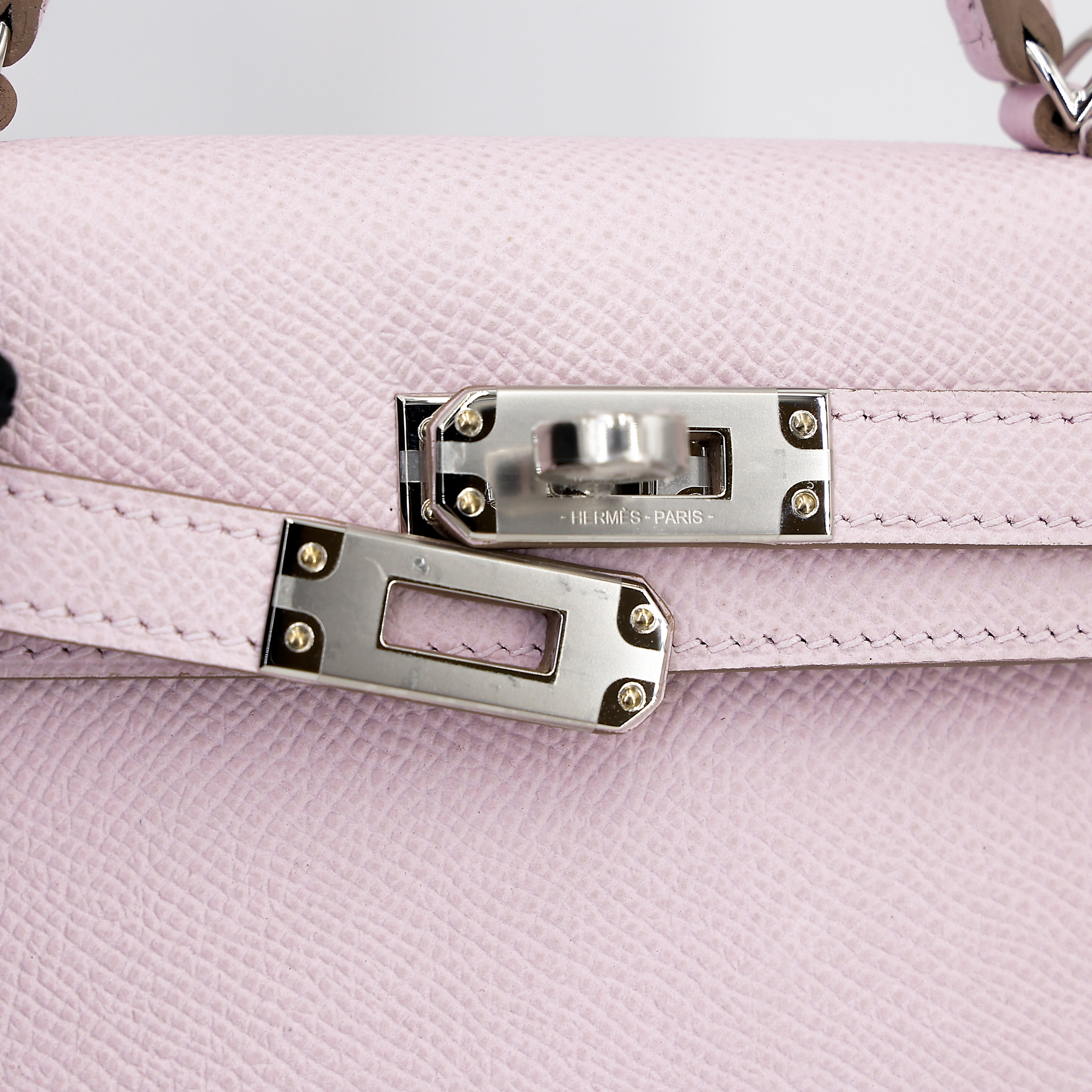 Brand New ( Rank N ) HERMÈS Mini Kelly II Mauve Pale (09) Epsom