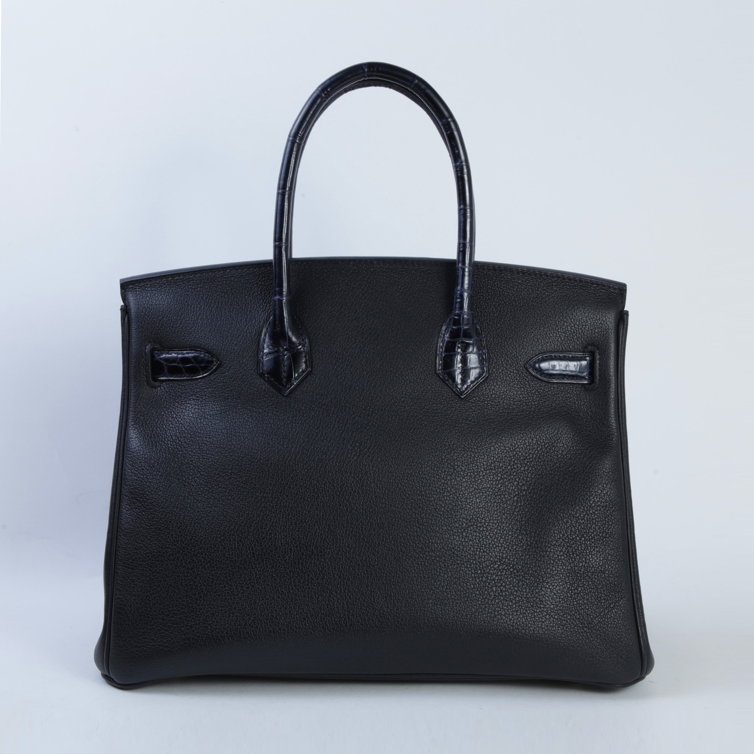 ランク A HERMÈS エルメス バーキン30 ブラック (89) ブルーマリン (78