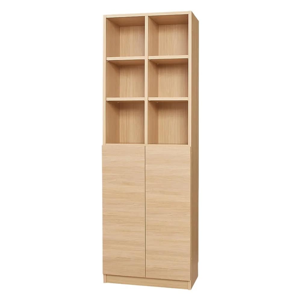 コーナーまで有効に使える幅・高さぴったり本棚 上オープン・下扉