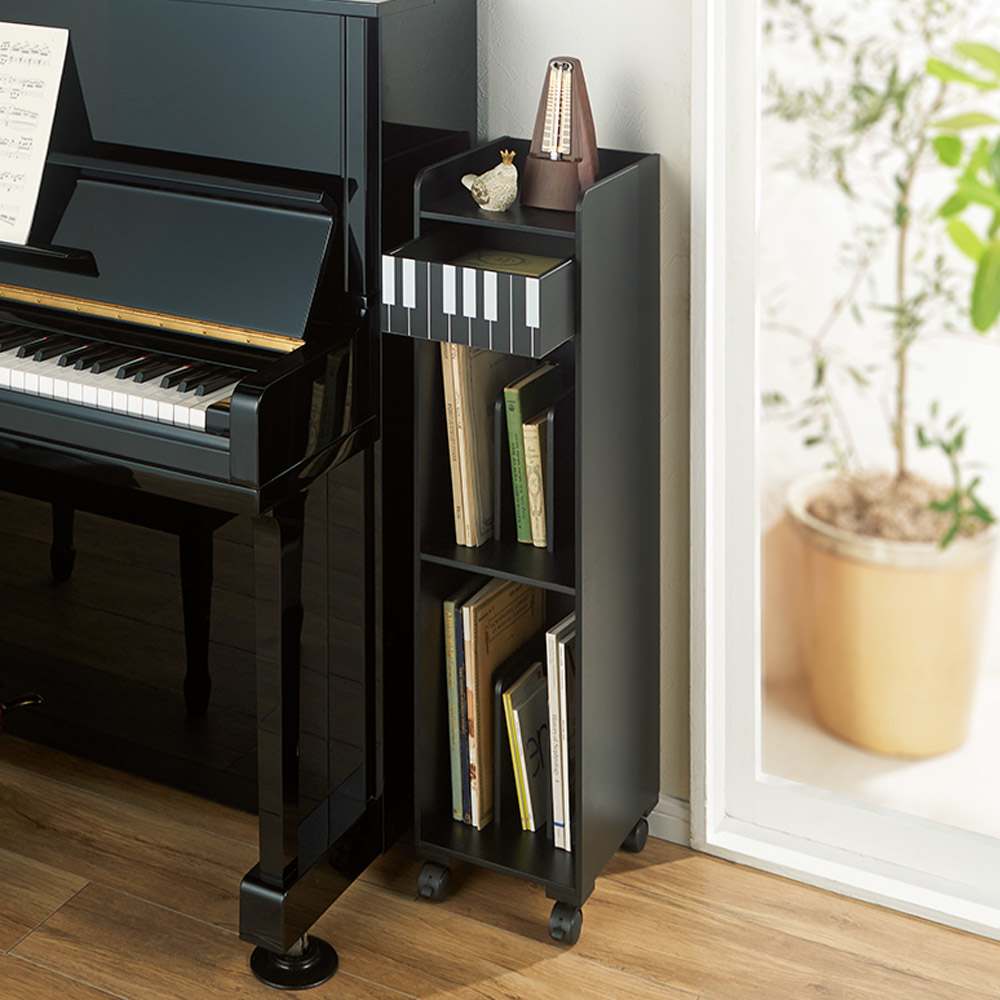 鍵盤柄ピアノ下楽譜キャビネット ハイタイプ 通販 - ディノス