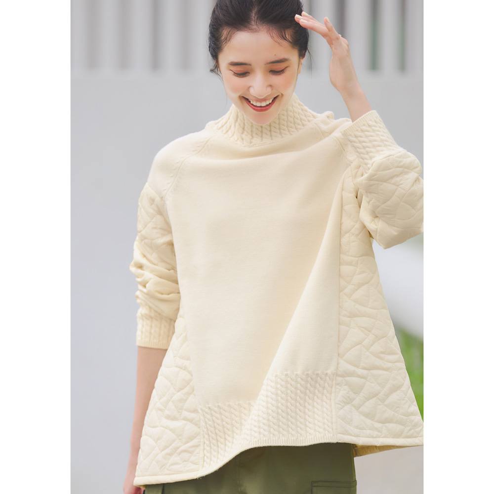 ニット×キルティング ドッキング プルオーバー 通販 - ディノス