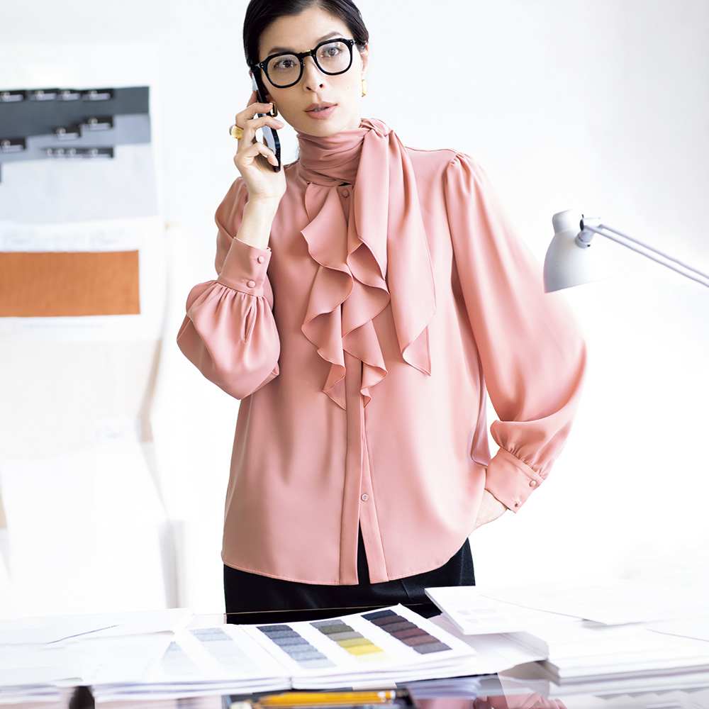 ESTNATION エストネーション ボウタイ ブラウス トリアセテート とろみ