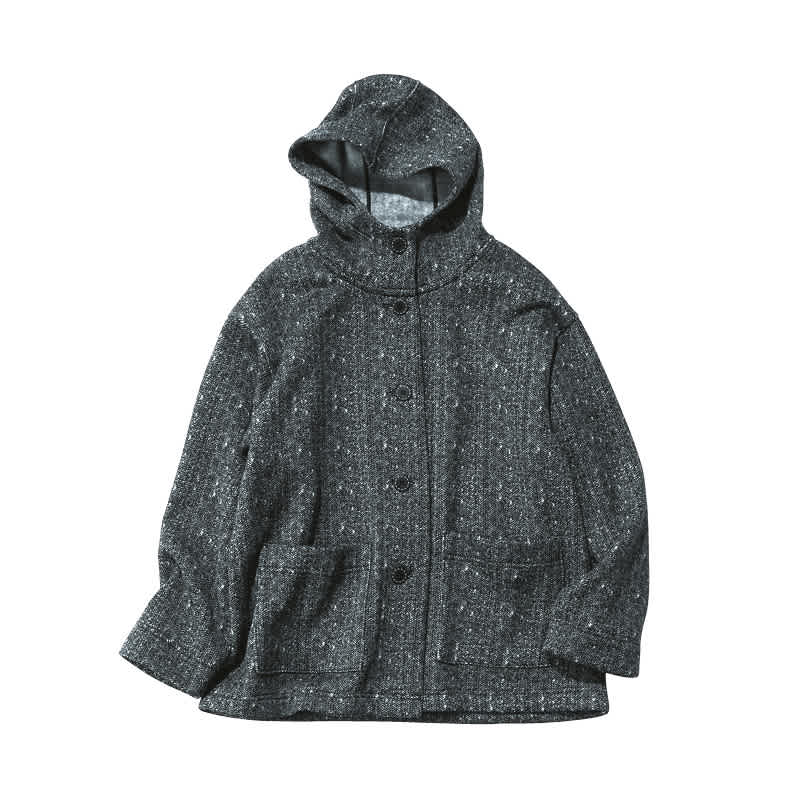 裏起毛 ヘリンボーン柄 フード付きコート 通販 - ディノス