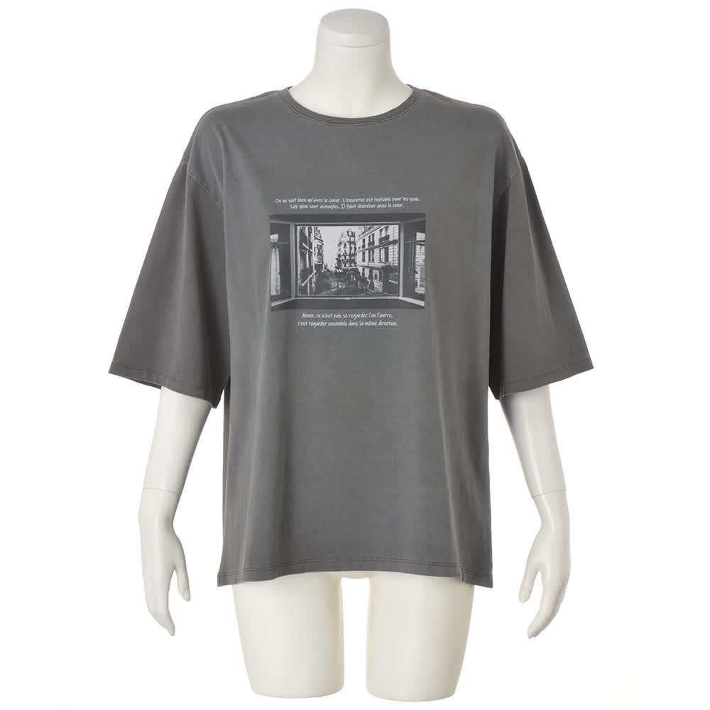 ピグメント加工プリント オーバーサイズ Tシャツ 通販 - ディノス