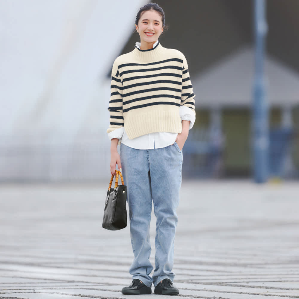 ウール混ニット ボーダー プルオーバー（日本製） 通販 - ディノス