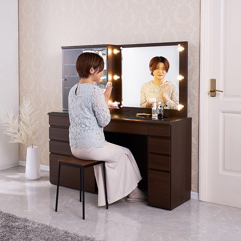 ニトリ 三面鏡 ドレッサー ダークブラウン ニトリ 三面鏡 ドレッサー