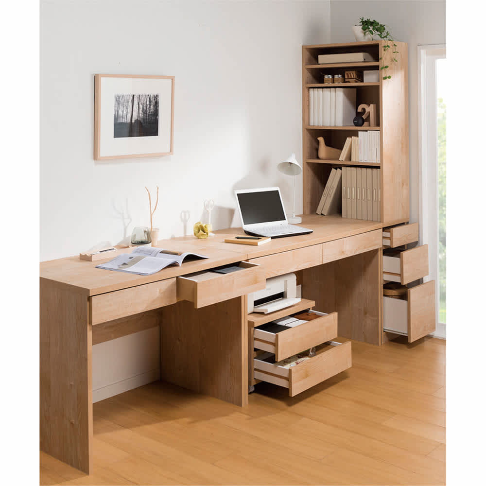 天然木調 配線すっきりデスクシリーズ サイドラック・幅30奥行60高さ