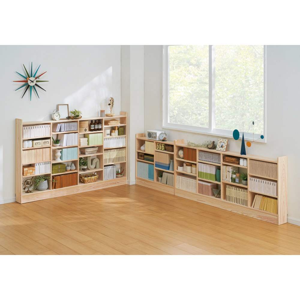 薄型奥行15cm国産東濃檜の天然木頑丈ラック 幅150cm高さ100cm 通販