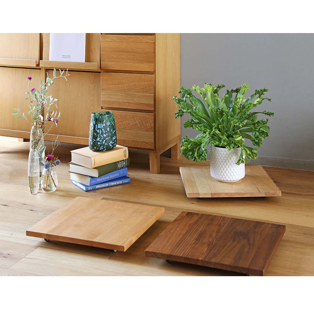 キャスター付きプランターベース ホワイトオーク 角40cm 通販 - ディノス