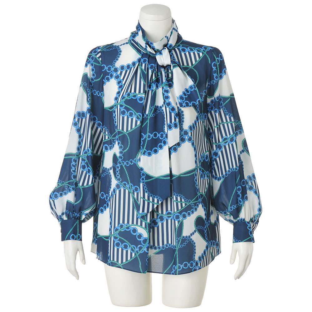 ラッティ社 ロープチェーン柄 ボウタイ ブラウス 通販 - ディノス