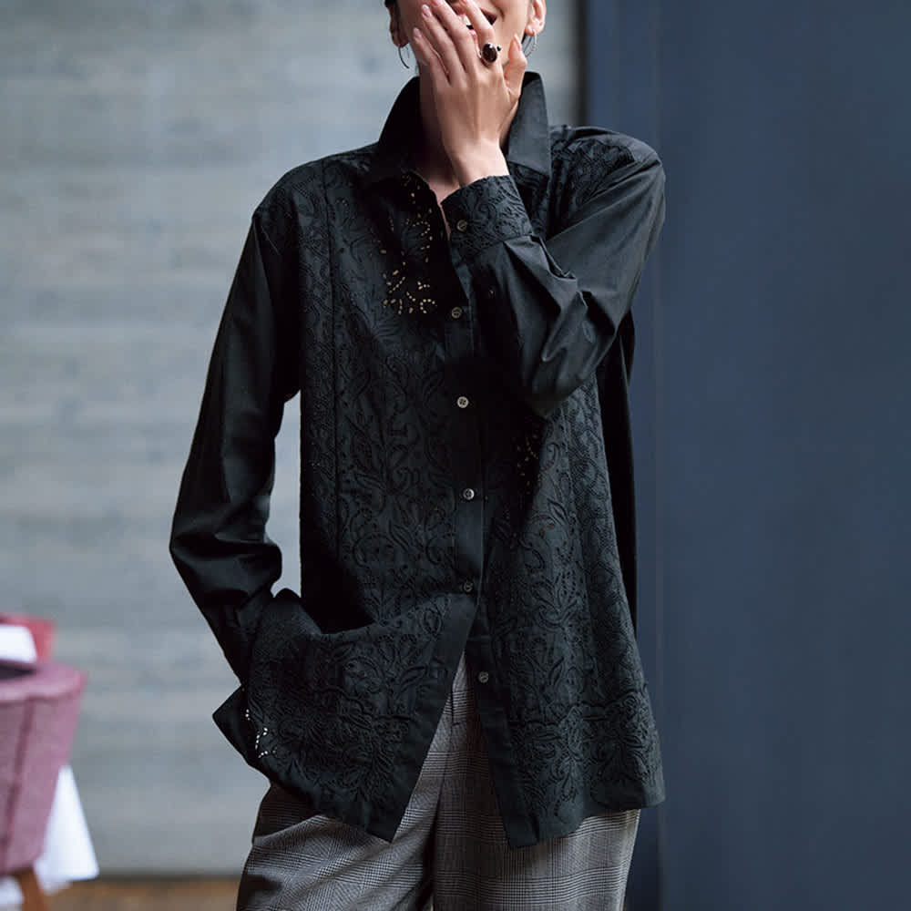 線画風フラワープリント フリル チュニック 通販 - ディノス