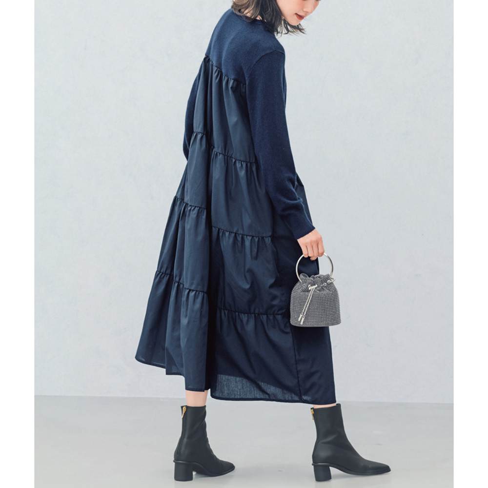 異素材ドッキングワンピース 通販 - ディノス