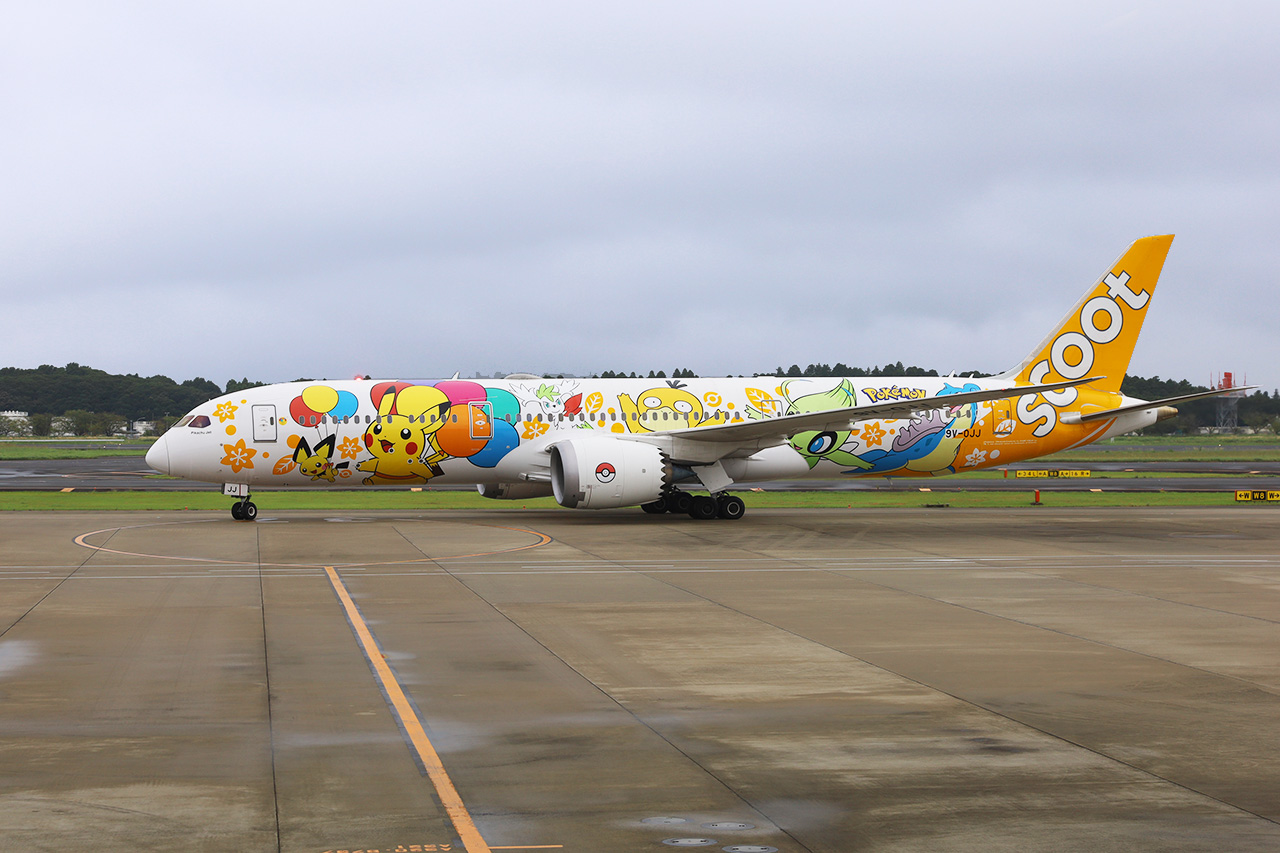 スクート「ピカチュウジェットTR」の初便に乗りました！ 成田