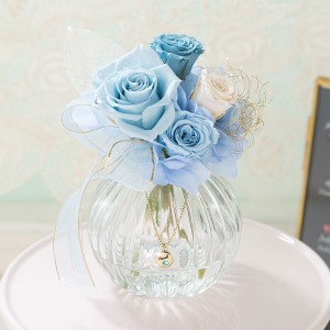 プリザーブドフラワー「誕生石ブーケ～3月アクアマリン～」｜フラワー