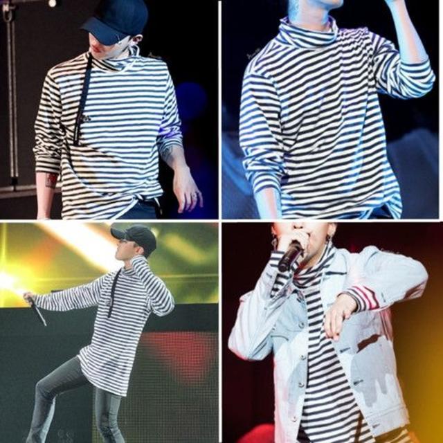 XXL ボーダー ストライプ Tシャツ gdragon GD着用タイプの通販 by