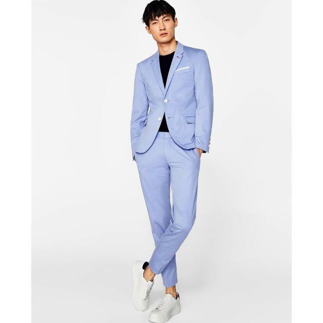 ZARA - 新品ZARAmanコットンストレッチスーツセットアップXSの通販 by