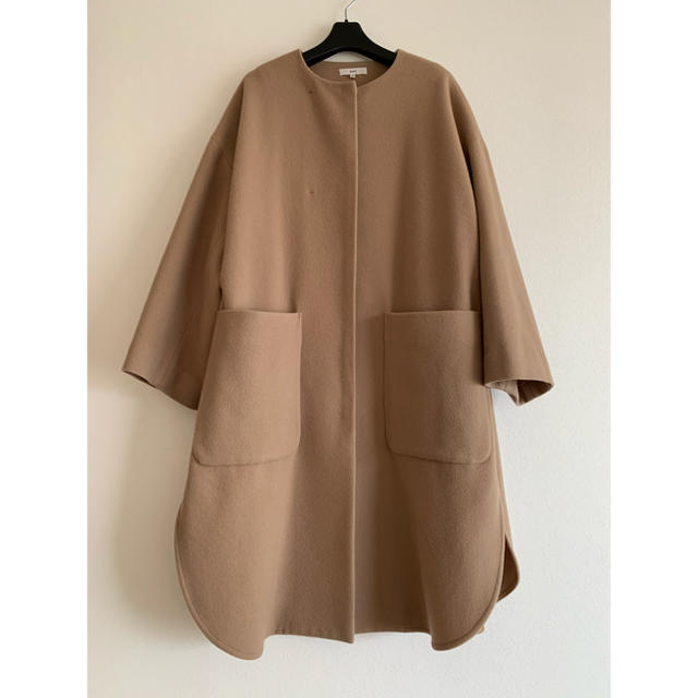 yoriノーカラーウールコートドゥロワー drawerブラミンクblamink