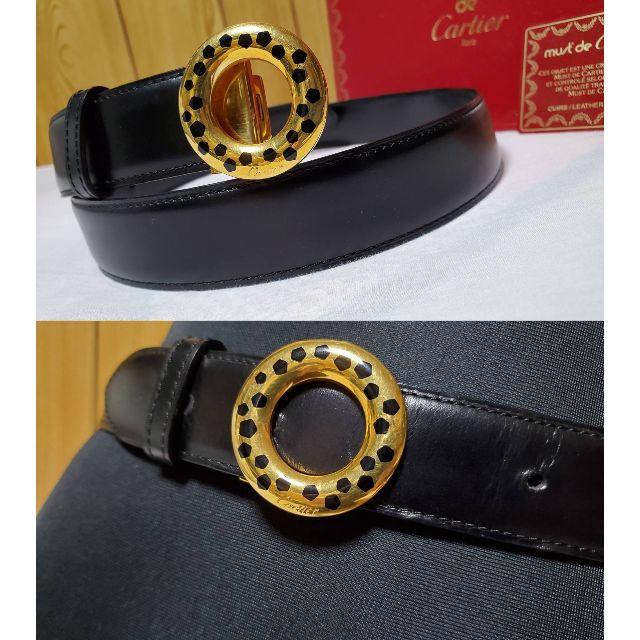 Cartier - 正規レア カルティエ パンサーバックル レザーベルト黒
