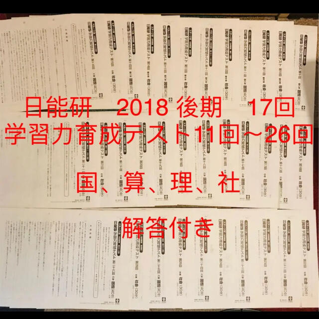 日能研 6年 2024 前期 育成テスト 全17回分