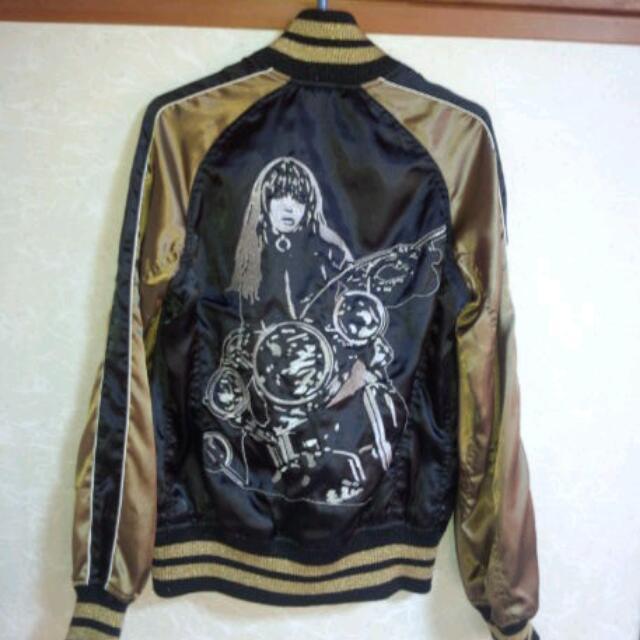 ヒステリックグラマー バイクガール ベロア スカジャン 髑髏 ギャル男