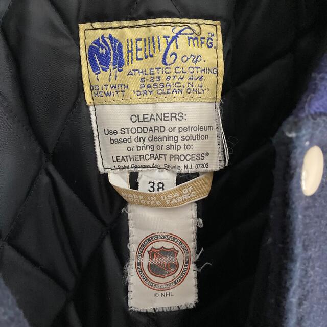 極希少 HEWITT MFG スタジャン ワッペン デカロゴ USA製 紺 Mの通販 by