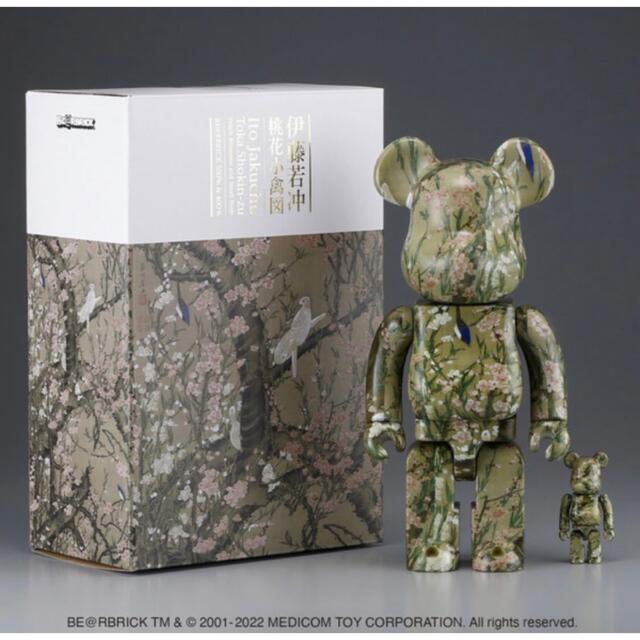 BE@RBRICK 伊藤若冲「桃花小禽図」 100% ＆ 400%