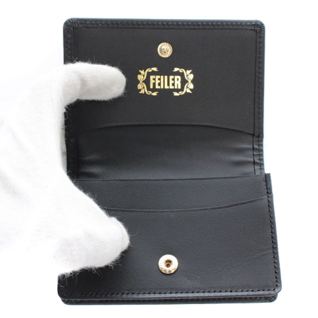 FEILER - フェイラー カードケース ハイジ 切替 レザー 名刺入れ 黒の