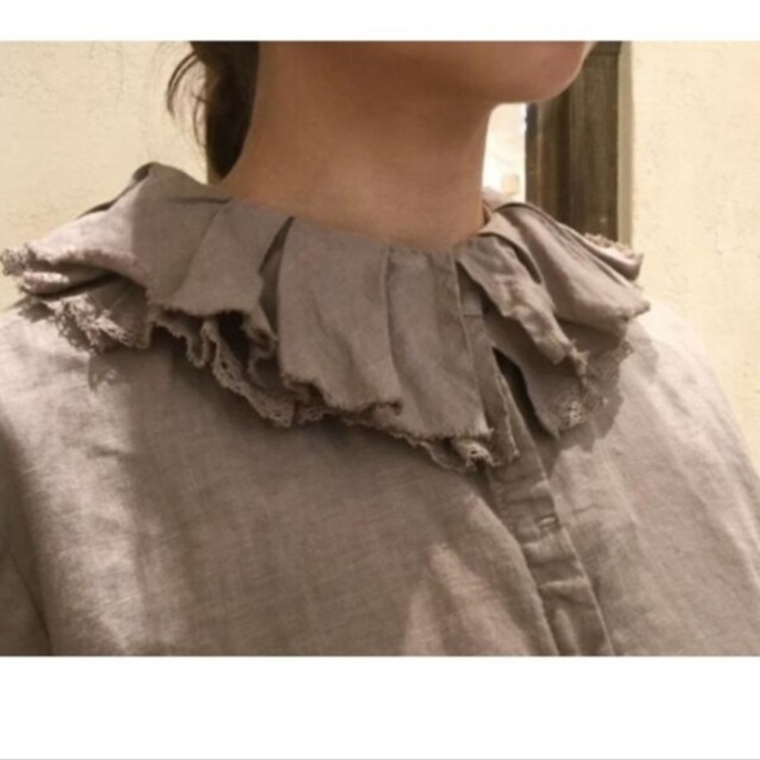 nest Robe - リネンリバーレースラッフルカラーブラウスの通販 by ぽん