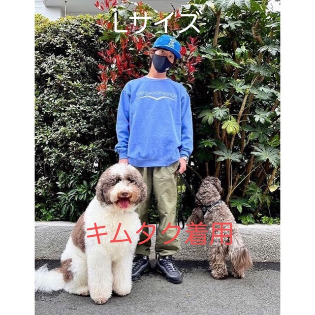 キムタク着用 バードシャドウボトム クルーネックスウェット ネイビー